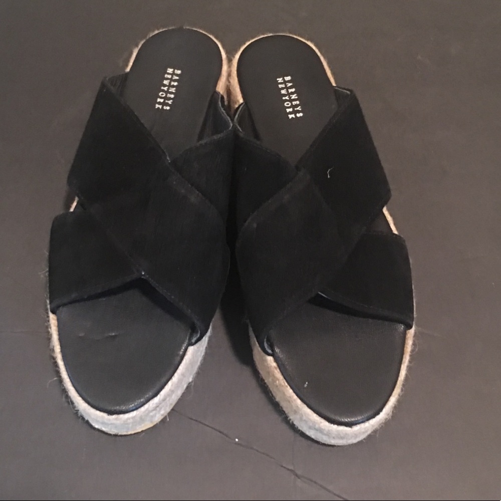 Barneys New York black espadrilles